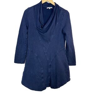 Prairie Underground Blue Cowl Neck‎ Tunic Long Sleeve Women’s Medium Hemp Cotton